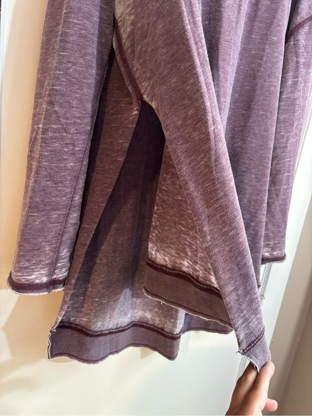 Z Supply Heathered Purple Crew Neck Pullover - Picture 6 of 9